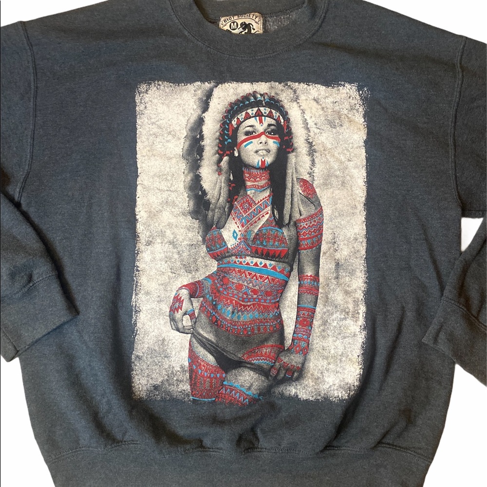 Riot Society Native American bikini girl crewneck